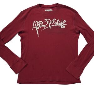Y2K Aeropostale Red Long Sleeve Grunge Cyber Thermal Sz M
